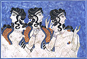 three minoan ladies wall fresco